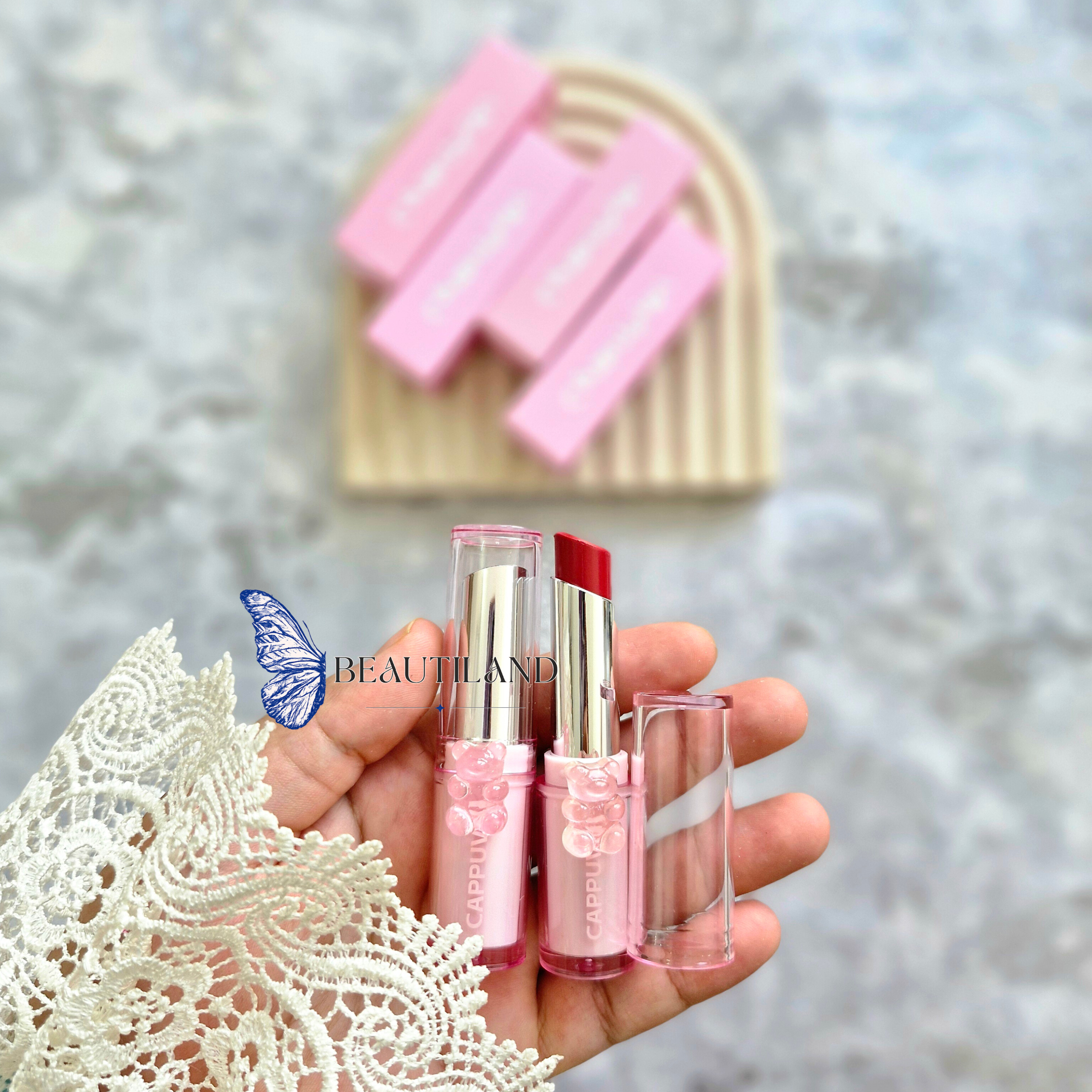 رژ لب خرسی صورتی کُره ای